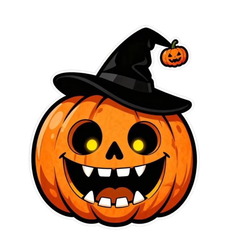 Creative Pumpkin Vehicle Stickers Weatherproof Adhesive Decals For Cars Trucks Halloween Theme Party Decoration