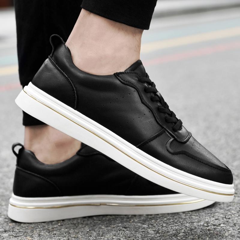 White Sneakers Man Genuine Leather Mens Shoes High Quality Men Leisure Fashion Footwear Sneaker Luxe Skate Shoes Male Size 36-44