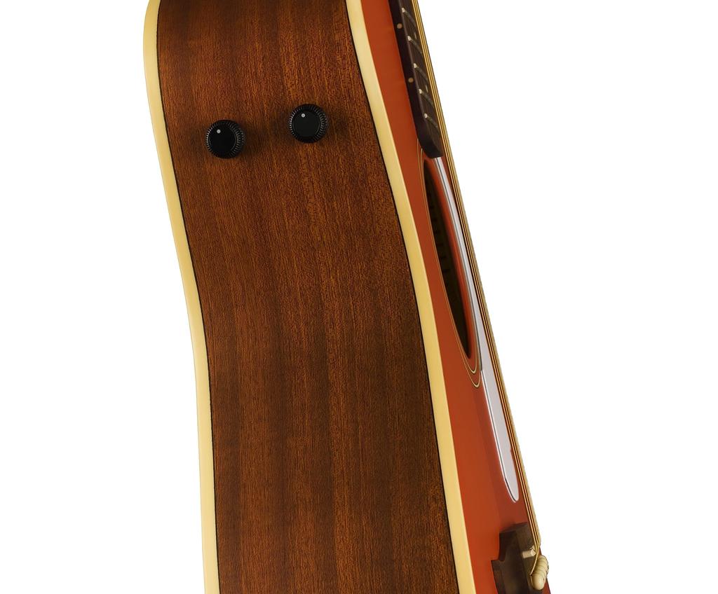 Fender Malibu Player Electric Acoustic Walnut White Fiesta Soft Case Included Guitar, Fingerboard, Pickguard, Red,