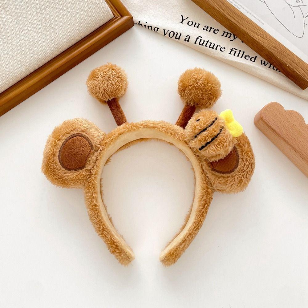 Wash Face Headband Bee Plush Headband Headwear Cute Plush Hairband Sweet Cartoon Hair Hoop Makeup