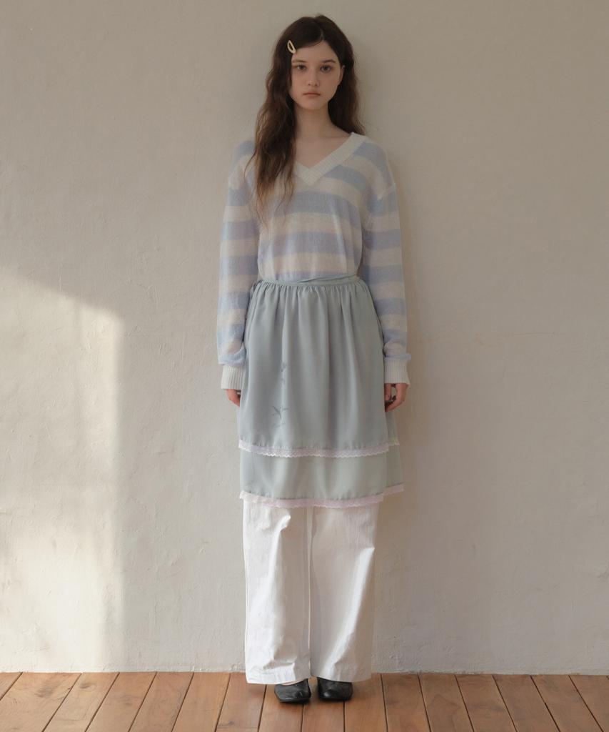 Aueonoseuteljia Double Lace Flower Wrap Skirt_Light Blue(O26Acc01)