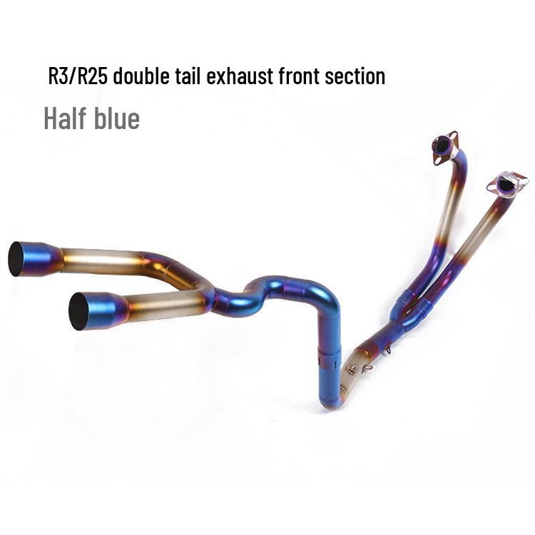 YZF-R3/R25 MT03 Motorcycle Titanium Mid-Section Front & Tail Exhaust Pipe