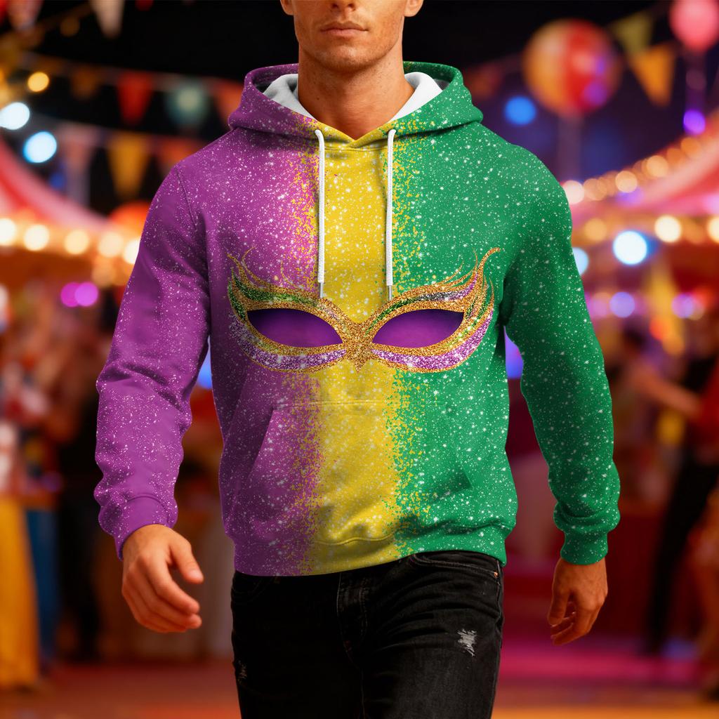 Men's Long-Sleeve Casual Hooded Sweatshirt