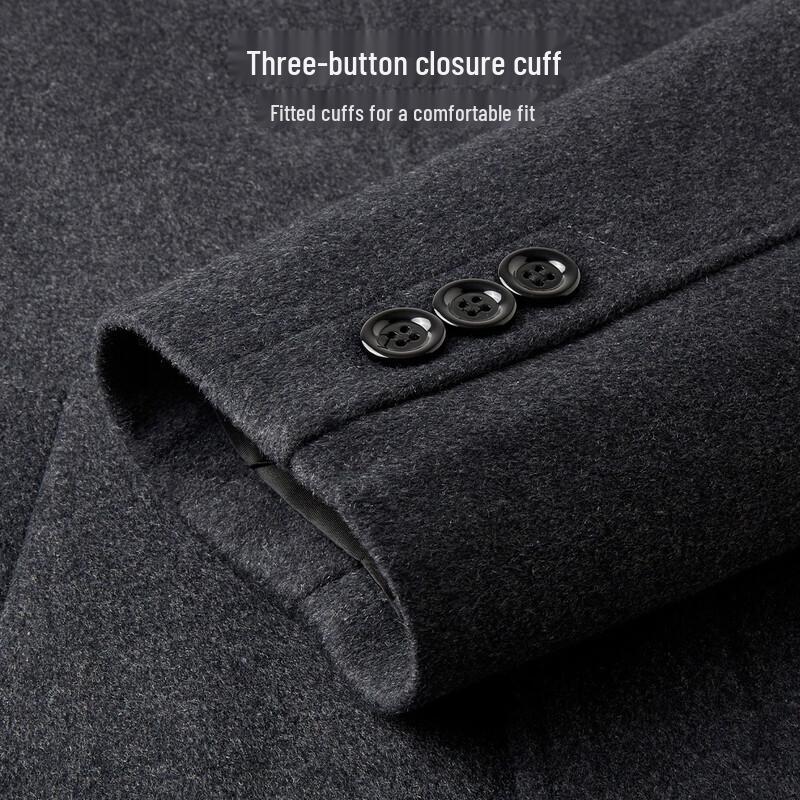 Shanshan Men's Wool Blend Business Overcoat
