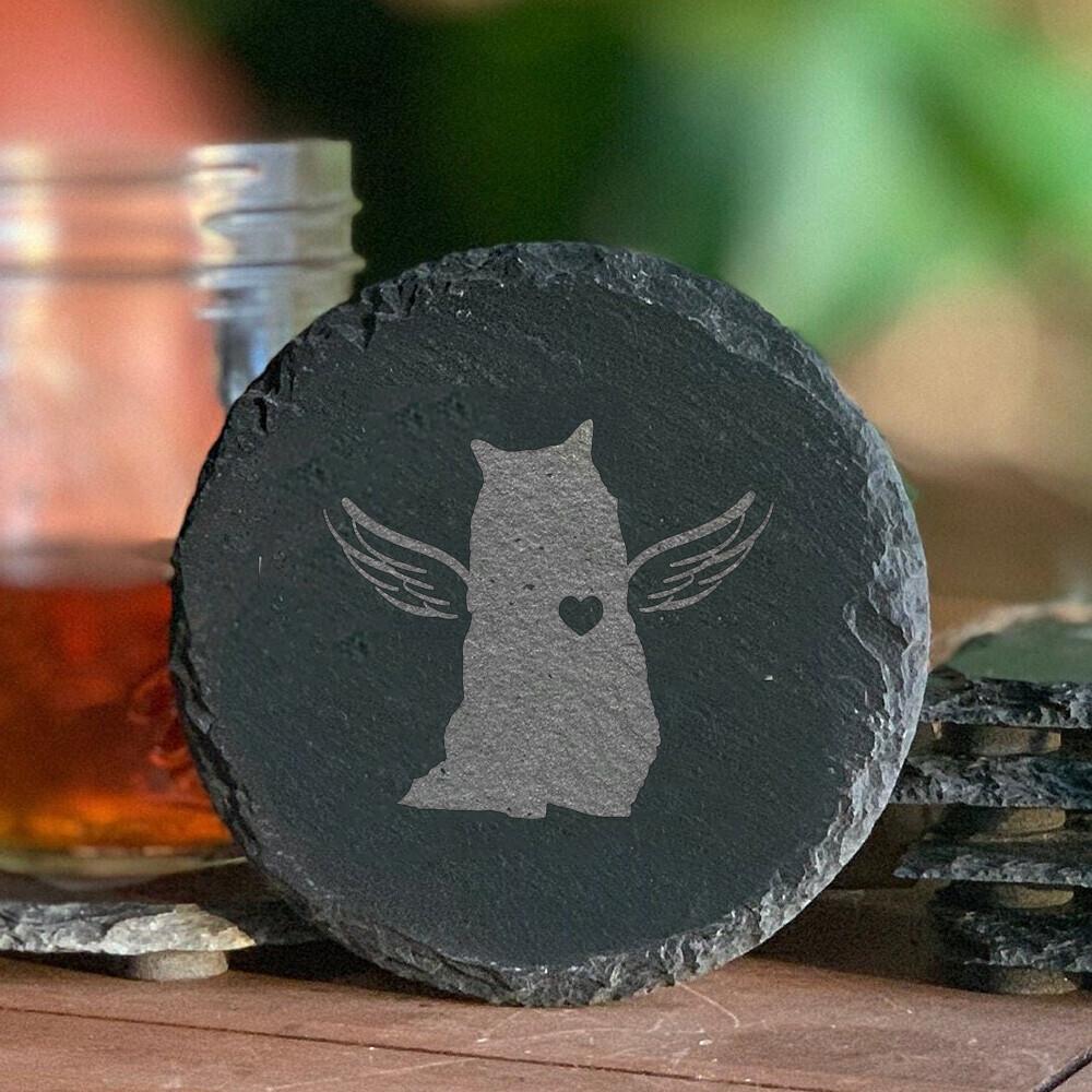 

Pets Wing Figure Pet Memorial Stone Engrave Pet Sayings Stone for Cat and Dog Loss Gifts Dogs Tombstone Grave Marker Plaque 10cm