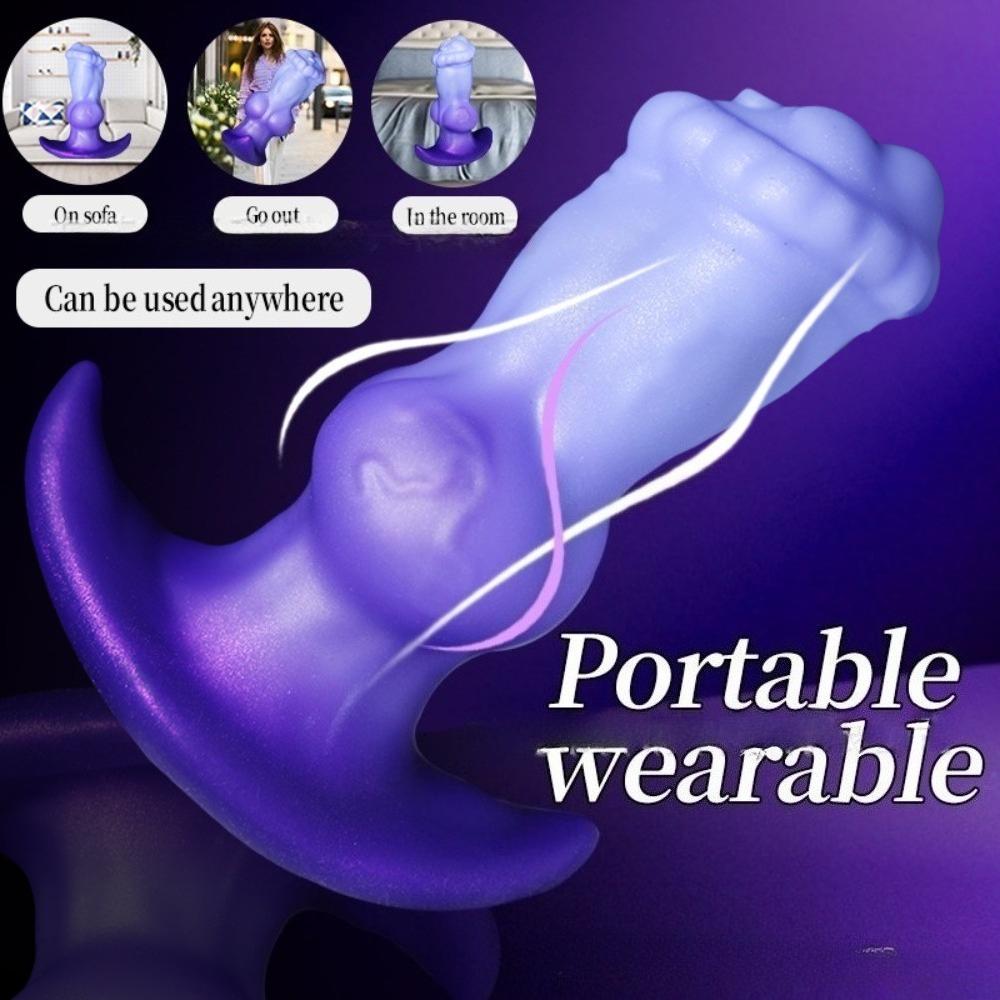 Large Head Liquid Silicone Anal Plug - Realistic Dildo Butt Plug for Men Women, Gradual Stretching Adult Sex Toy