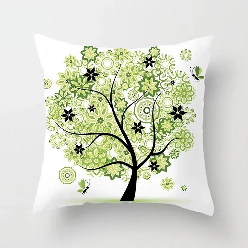 Luxury Home Decor Pillowcase Living Room Sofa Cushion Cover Creative Painting Colorful Tree Print Cushion Cover