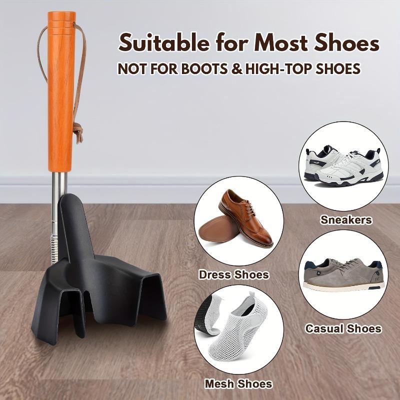 Easy-To-Grip 31-Inch Stainless Steel Shoehorn for Seniors - No Bending Required, Suitable for Sneakers And Boots