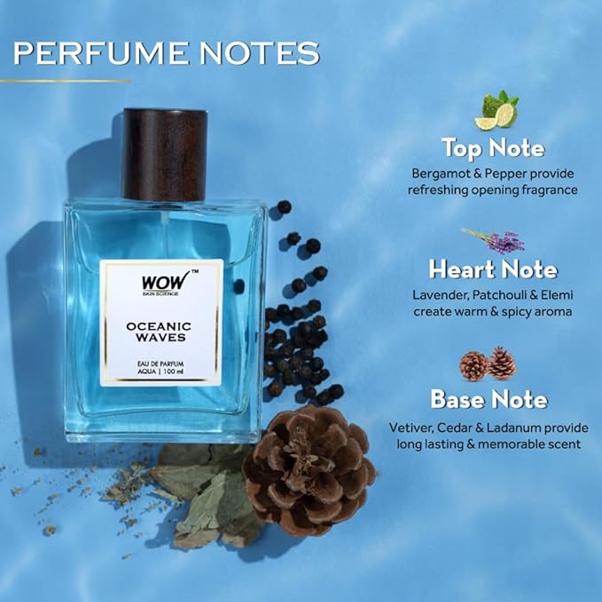 WOW Skin Science Oceanic Waves | Aqua Eau De Parfum | Luxury Perfume For Unisex | 100ml
