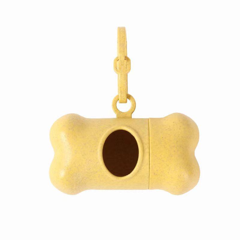 

3Pcs Bone Shaped Portable Pet Garbage Bag Dispenser With Towing Clip, Essential For Outdoor Pets, Pet Accessories Take A Walk жовтий