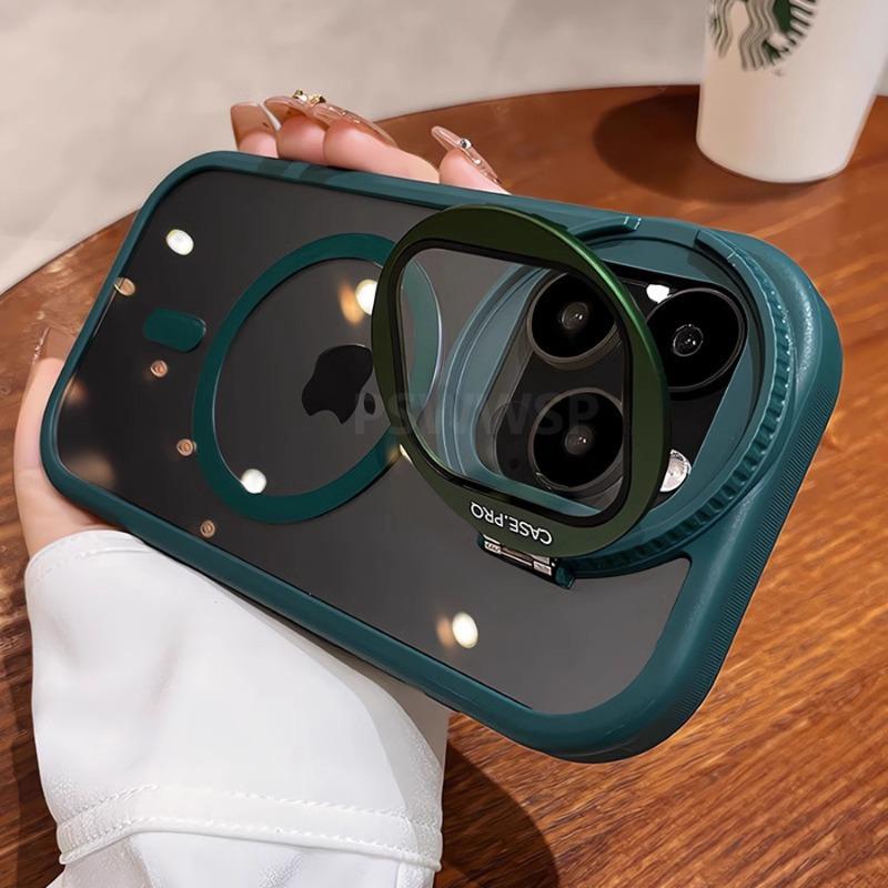 

Camera Lens Protecter Glass Flip Bracket Magsafe Magnetic Stand Case For For Iphone 17 16 15 11 12 13 14 Pro Max Funda Clear Cover For iPhone 11