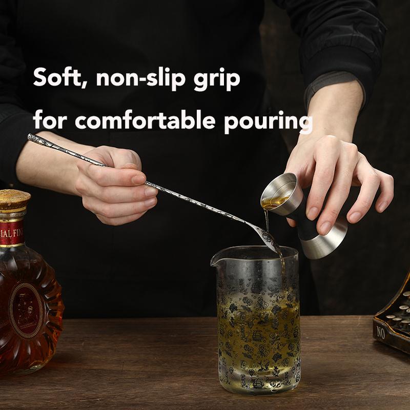 Stainless Steel Creative Double Head Measuring Cup Bar Cocktail Mixing and Measuring Instrument with Graduated Line Ounce Cup