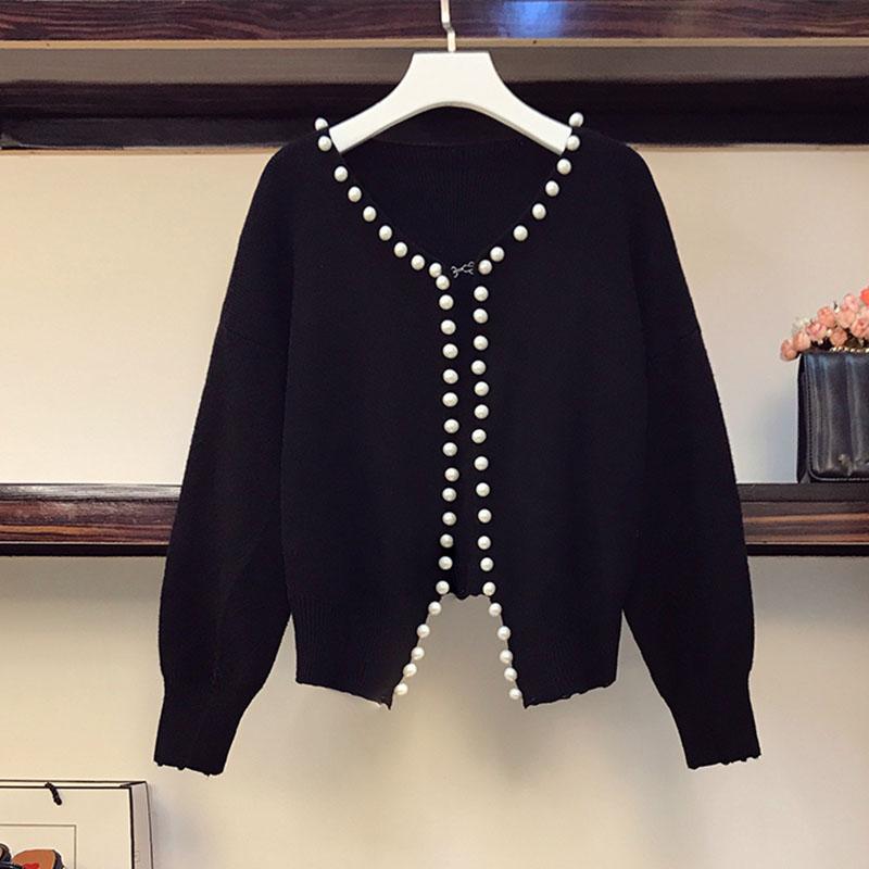 

Осень-зима женский длинный кардиган с контрастным принтом и карманами, однотонный свитер на пуговицах, женский уличный жакет, пальто One Size чёрный