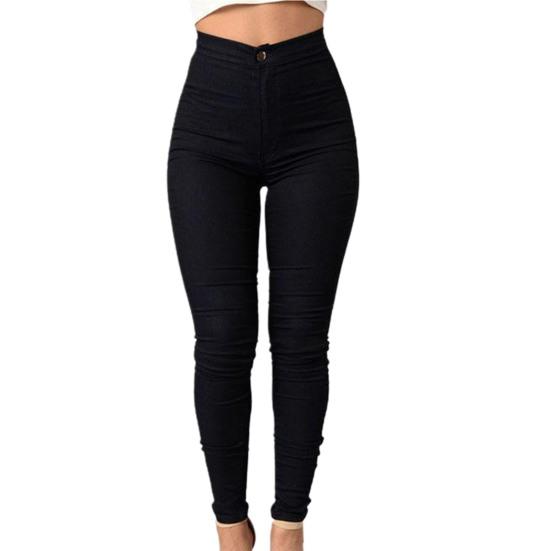 Women Pants Thin High Waist Solid Color Slim Fit Lady Pencil Trousers for Street Wear