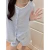 Korean Style Cotton Lapel Short-Sleeved Women's Pajama Set