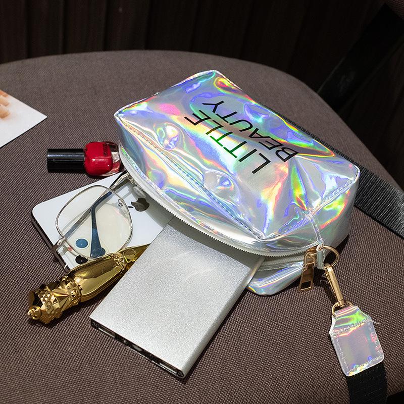 2023 Korean Style Women's Laser Print Crossbody Square Bag - Casual PU Shoulder Handbag