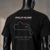 Phillip Island Circuit Map Outline Track Fans Shirt Gift for Him Oversized Shirt Race Car Birthday Racing Racing Motorsport Gift Race Track