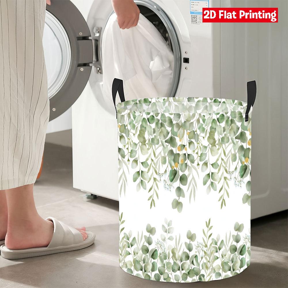 Collapsible Laundry Basket Large Round Waterproof Fabric Hamper Dirty Clothes Storage Bin Toy Organizer with Handles