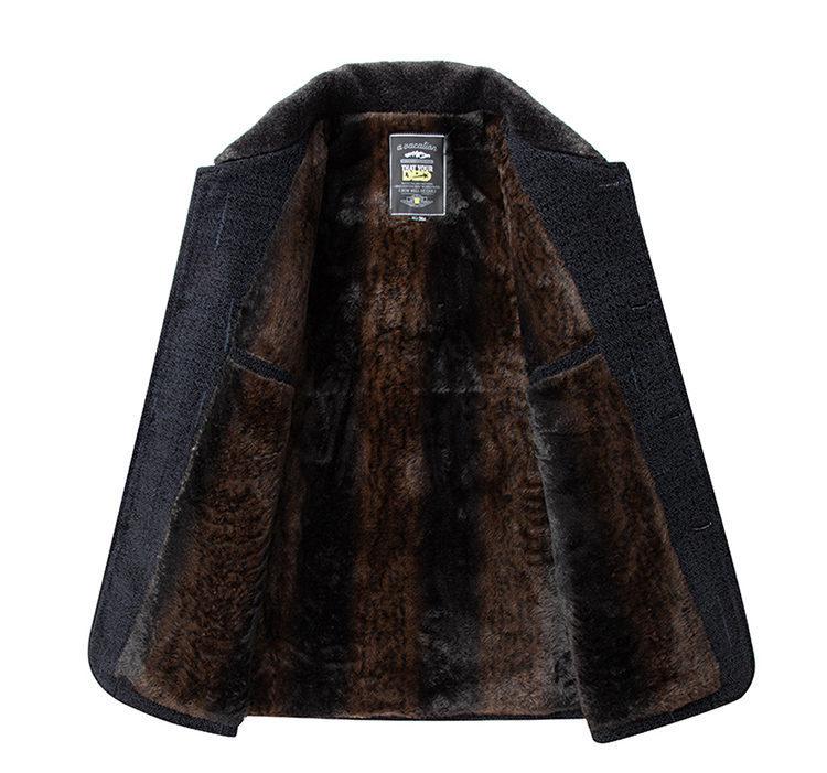 Men's Corduroy Lapel Cotton Jacket - Plus Velvet Thickened, 2025 Autumn/Winter Style for Middle-Aged & Elderly Dads