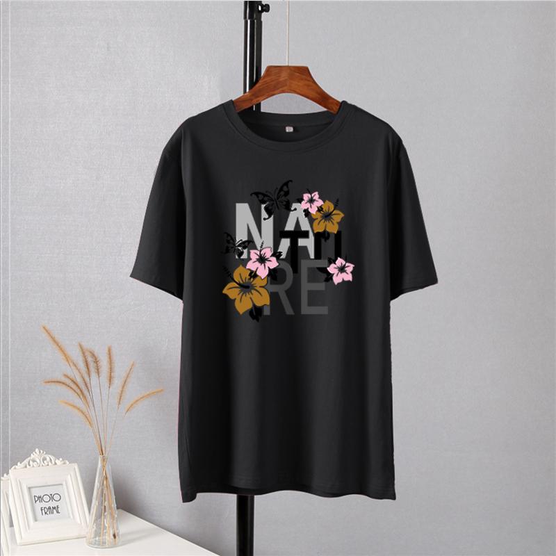 Shellsuning Vintage Graphic Harajuku Trička s potiskem Dámské 100% bavlna O Krátký rukáv Měkké trička Dámská Jednoduchá estetická trička