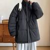 Winter Solid Color Thickened Stand-up Neck Cotton-padded Jacket Men's American Retro Loose and Versatile Cotton-padded Jacket Casual Bread Jacket
