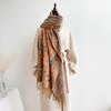 Autumn and Winter Retro Fringed Scarf with Air Conditioner Cashmere Shawl Large Size Warm Scarf