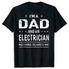 2026 Summer Fun Unisexs Electrician Letter Pattern Printed Round Neck Tshirt 100 Cotton Neutral Soft Breathable Short Sleeve