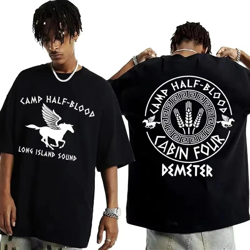 

Camp Half Blood Graphics T Shirt Percy Jackson Long Island Sound Print T Shirts Men Women Harajuku Gothic T-shirt New in Tops S чёрный