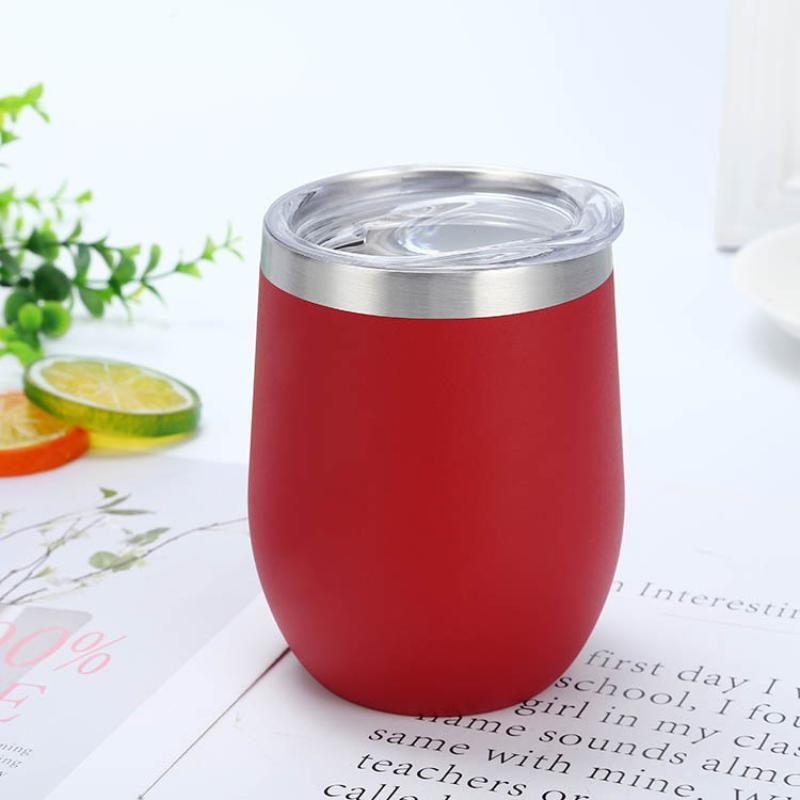Stainless Steel Eggshell Wine Tumbler 12oz Double Wall Vacuum Insulated Reusable Cup for Birthday Holiday Gifts