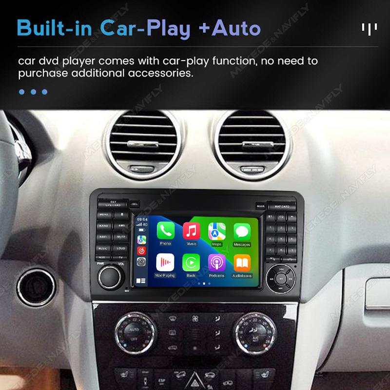 Navifly Android Auto Rádio Multimediální Video Přehrávač Pro Mercedes Benz ML GL W164 ML350 ML500 GL320 X164 ML280 GL350 GL450 GPS 2din