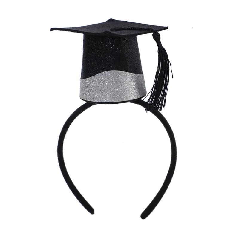 Adjustable Slip Resistant Graduation Hat Hairband With Mini Stereoscopic Doctoral Headdress For Commencement Event