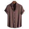 Summer Men's Large Size Short Sleeve Solid Color Shirt Youth Man Fashion Shirts
