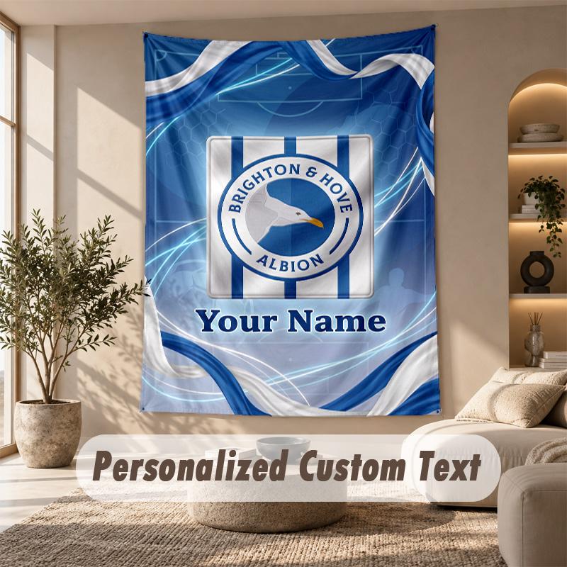 Tapestry Custom Name Text, Wall Hanging Tapestry Home Room DecorBrighton & Hove Albion Football