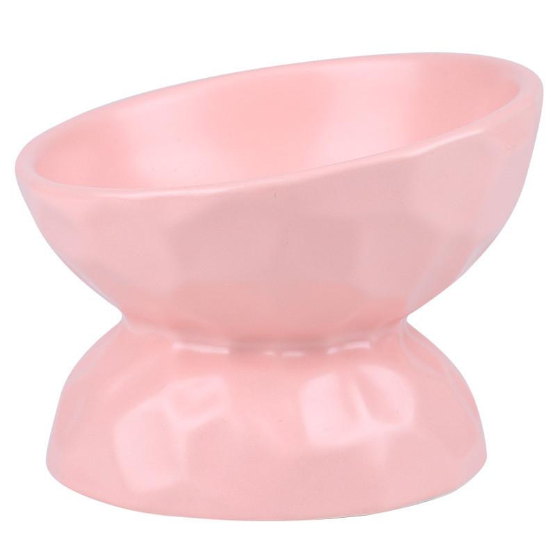 Fashion Ceramic Cat Bowl Protect Spine Oblique Mouth High-footed Dog Feeder Cat Food Bowl Water Bowls Pet Supplies Accessories