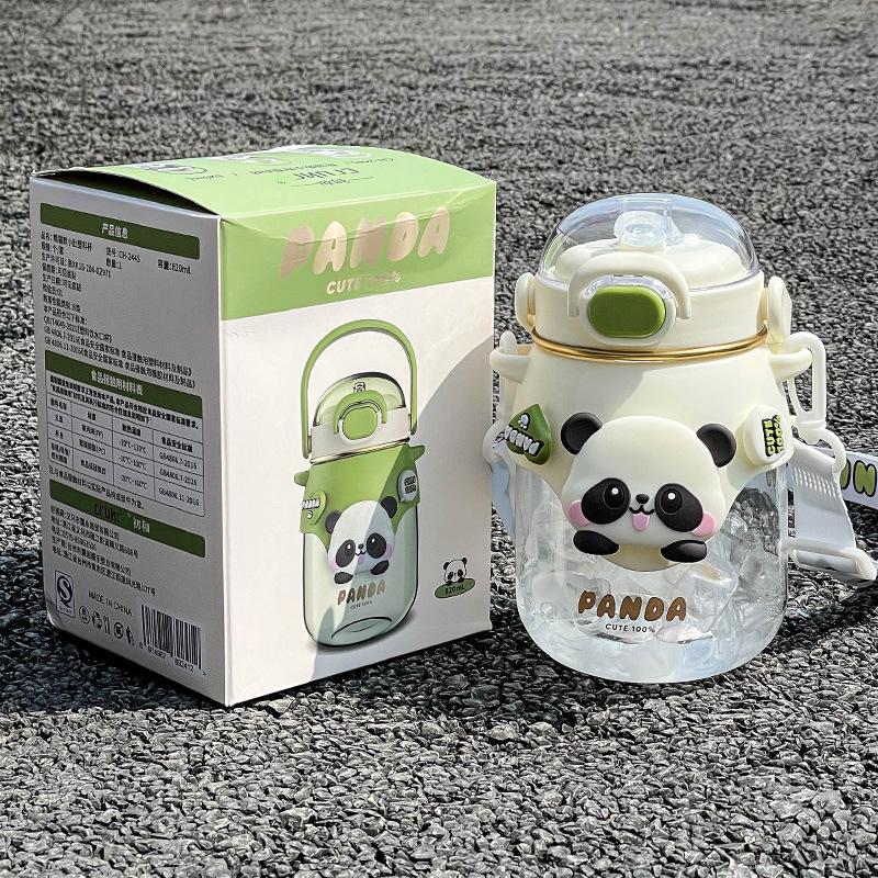 Large Capacity Panda Water Cup, Special for Children To Go To School, Girl Straw Cup, Cute Primary School Student Kettle