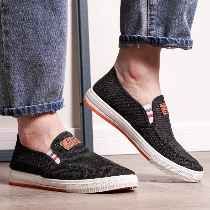 

Без шнуровки Lazy Loth Shoes Повседневная обувь Джинсовая обувь Традиционная черная тканевая обувь с сухожильной подошвой