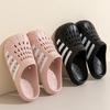 Matching Couple Hole-Pattern Sandals - Waterproof & Breathable Slip-On Slides for Summer, Lightweight Unisex Outdoor Beach Footwear with Flat Sole