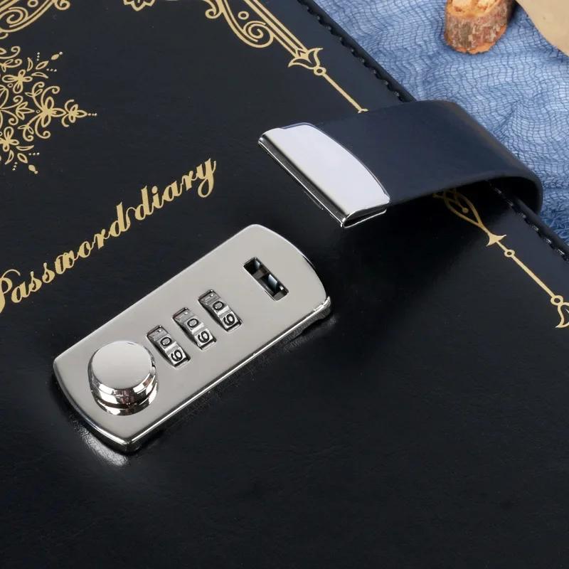 A5 Retro Creative Lockable School Office Supplies Password Notebook
