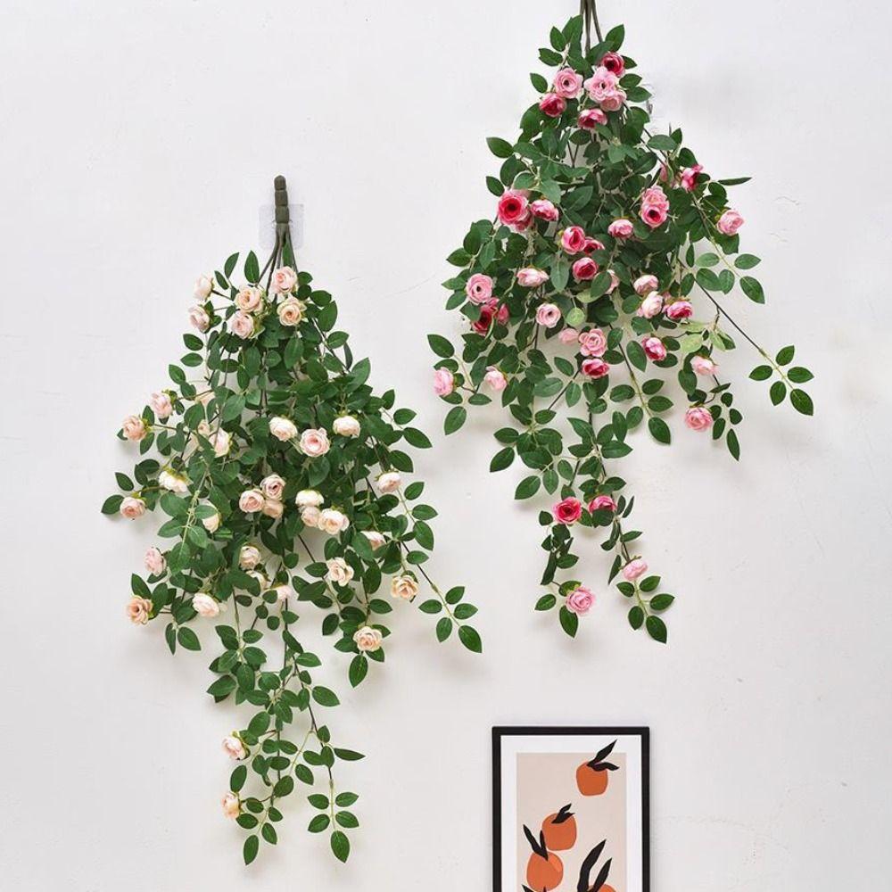 Rose Vine Artificial Rose Vine Green Plant DIY Decoration Hanging Flower Hanging Wall Fake Rose Vine Wall Decoration