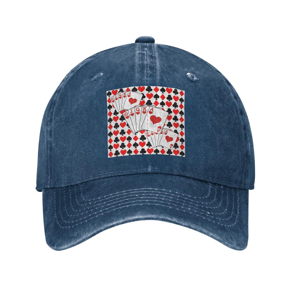 Casino Nights Red Queen Of Hearts Baseball Caps Denim Hats Adjustable Casquette Streetwear Baseball Cowboy Hat for Unisex Women