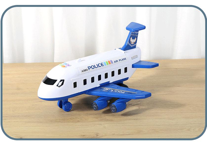 Children's Inertial Airplane Catapult Track with Golden Car and Music for Early Education