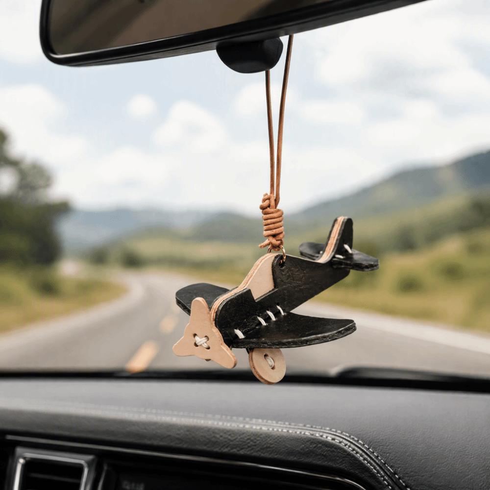 Smooth Texture Bag Charm Mini Airplane Shape Car Hanging Ornament Key Holder Handbag Decoration