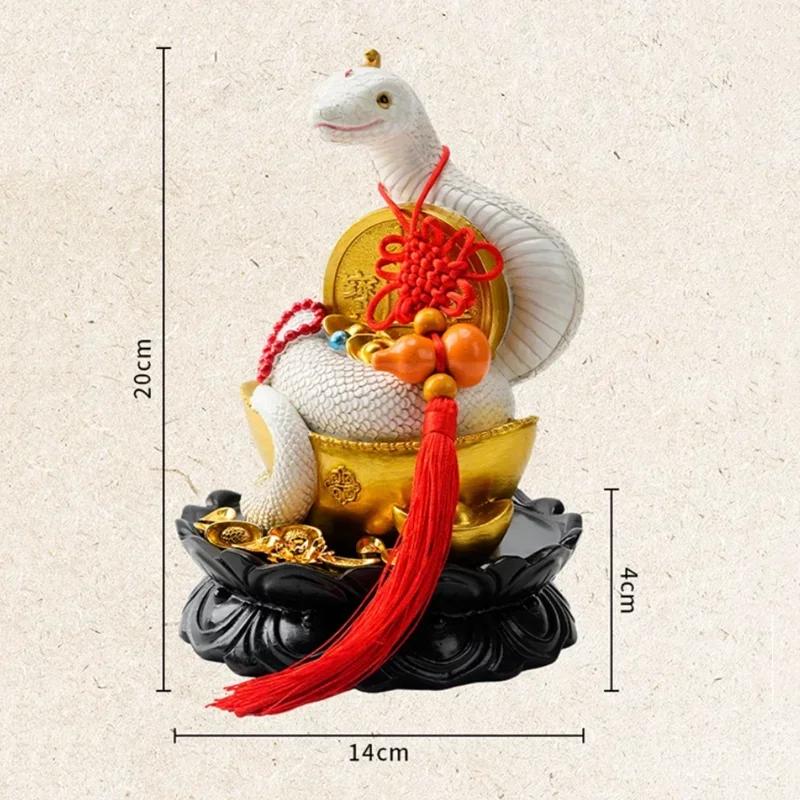 

Аксессуары для украшения дома Статуя Белого Питона Украшения для привлечения богатства Гадюка Зодиакальная Змея Изделия из смолы 1 шт.