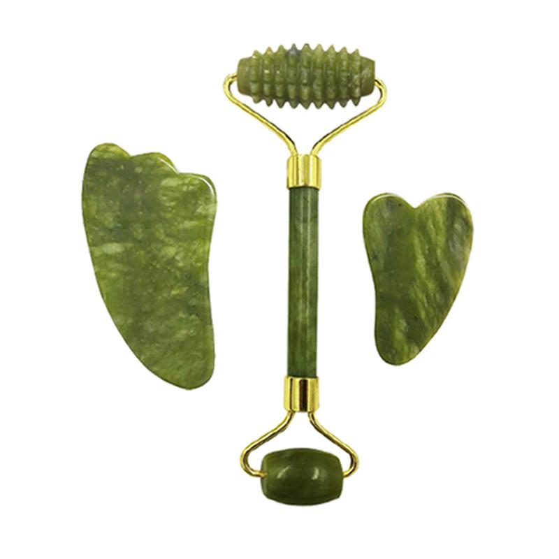Natural Xiuyu Jade Massager Eye Mask And Roller Gua Sha Set Gouache Scraper Facial Lifting Anti-Aging Massage Beauty Care Tools