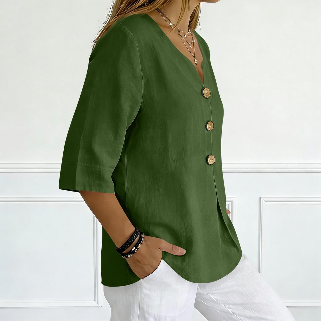 Rochii tip cămașă pentru femei Tricouri casual elegante cu mânecă 3/4 Topuri tip tunică Tricouri de bază Pulovere Cămăși de lucru