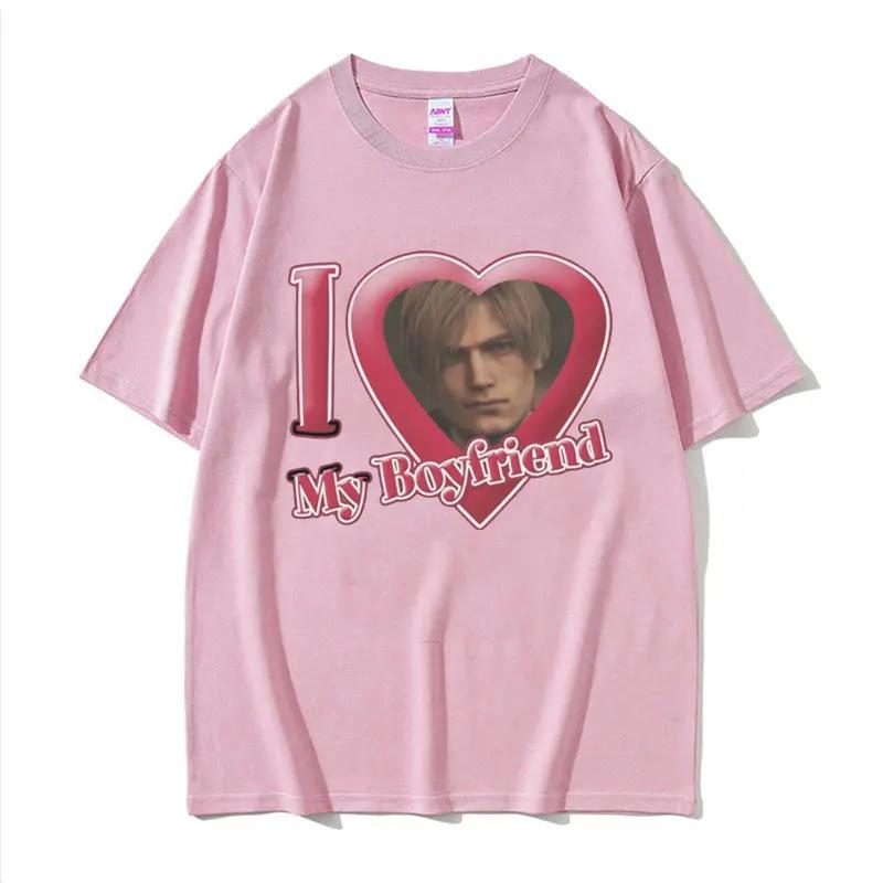 I Love My Boyfriend Leon S Kennedy Graphic T-shirt Women's Harajuku Cool Fashion T-shirt Women's Extra Large T-shirt