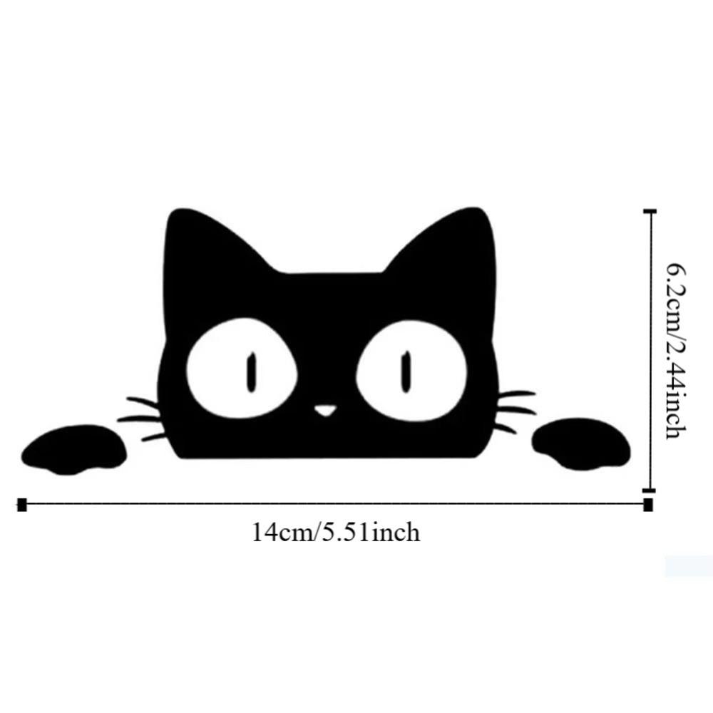 10pcs Waterproof Funny Kitty Decals Black White Car Styling Cover  Electric Motorcycle Stickers