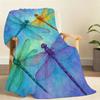 Watercolor Dragonfly And Floral Blanket Soft Throw Blanket for Home Bedroom Bed Sofa Picnic Travel Office RestCover Blanket Gift