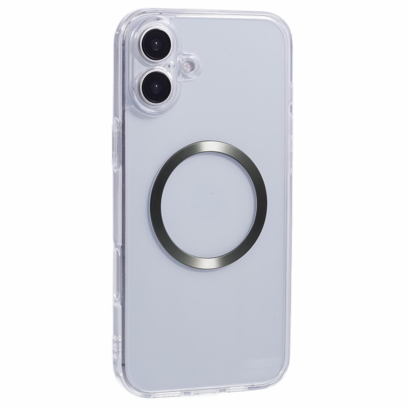 

For iPhone 16 Case Compatible with MagSafe CD Vein TPU+Acrylic Phone Cover F