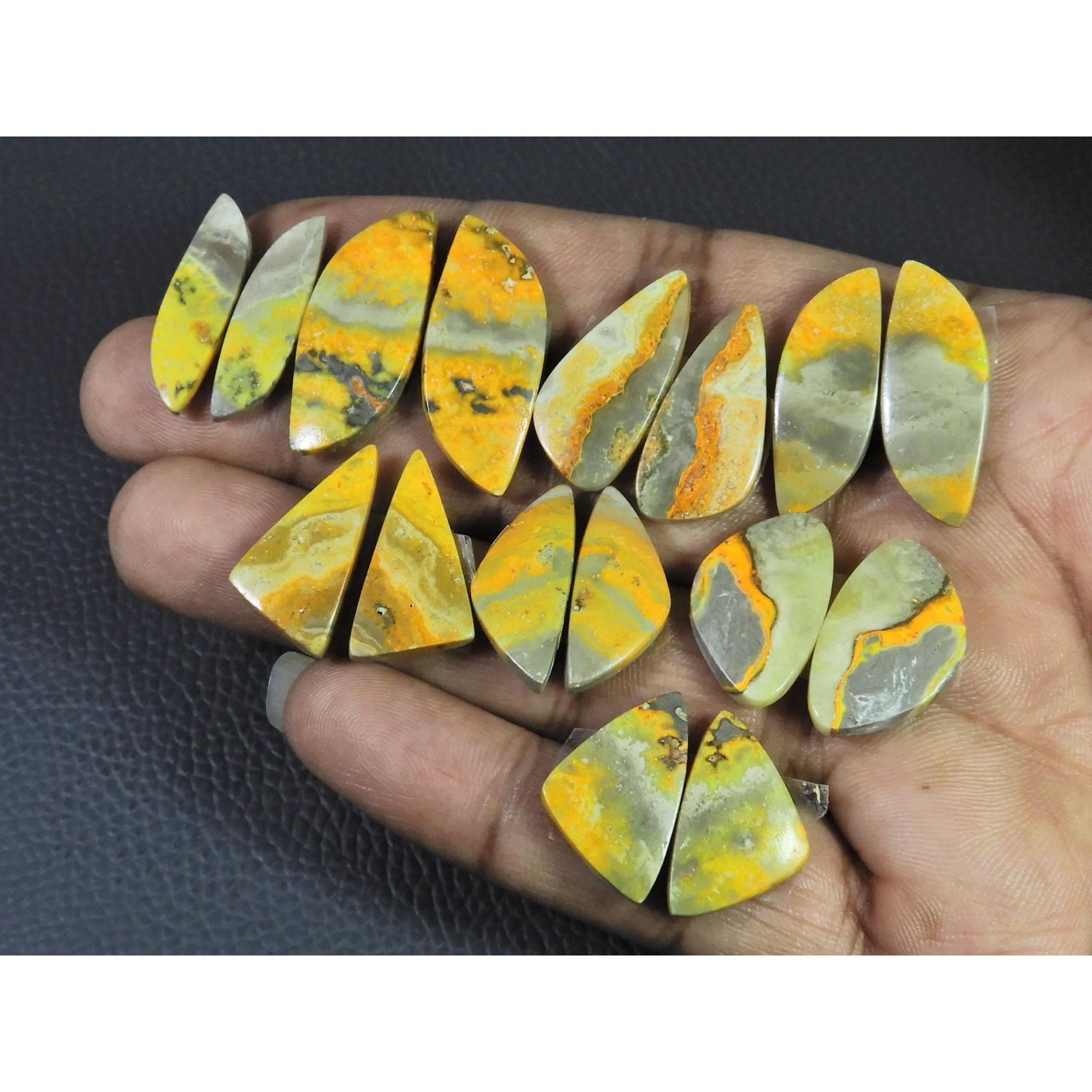 

135Cts.Natural Bumble Bee Jasper Matched Pair Fancy Loose Gemstone 8Pair Lot C-2204